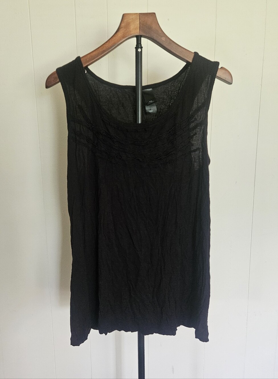 Bisou Bisou Black Sleeveless Tank Top Blouse Size XL